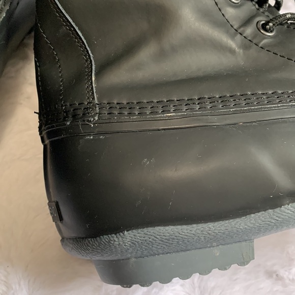 LANDS’ End mens black leather waterproof mid-calf duck boots 490642 - Picture 8 of 9